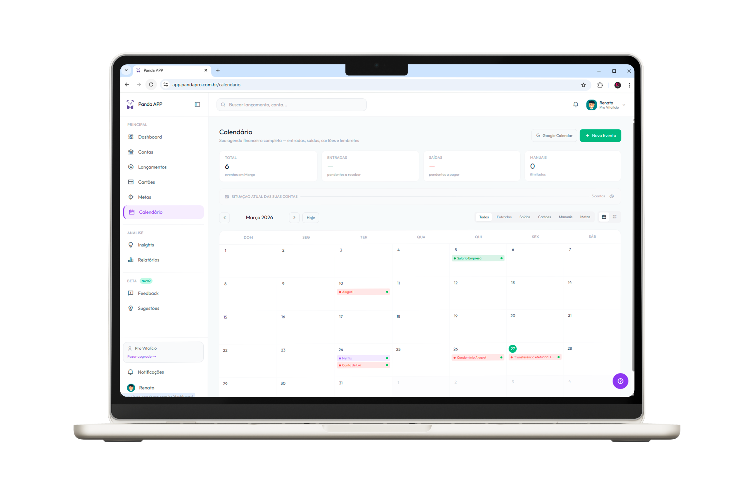PandaPRO – Controle Financeiro Pessoal
